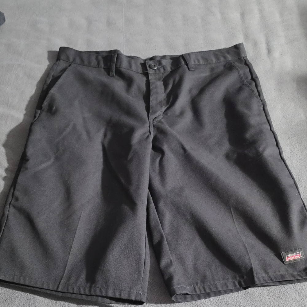Dickies Black Flat-Front Work Shorts